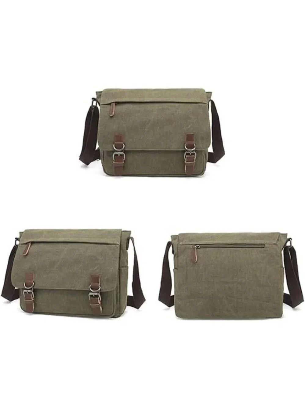 Canvas Messenger Bag Large Crossbody Shoulder Bag Travel Laptop Bag for Men Wome